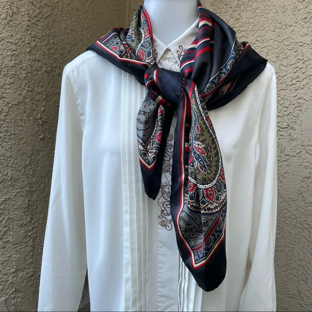 Vintage multicolored Talbots silk scarf